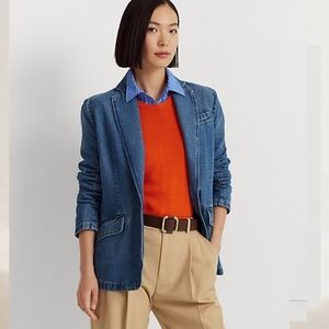 Lauren Ralph Lauren Denim Blazer, Size 12P, Excellent Condition